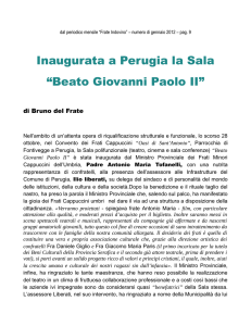 Inaugurata a Perugia la Sala “Beato Giovanni Paolo II”
