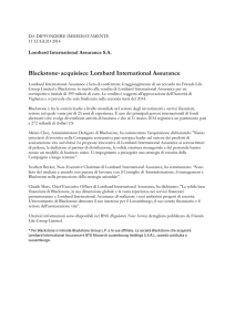 Blackstone* acquisisce Lombard International Assurance