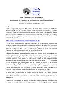 Elongazione Est 2013-14, 1^ interim report agosto 2013