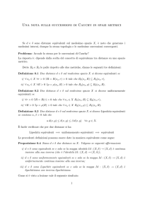 Una nota sulle successioni di Cauchy in spazi metrici
