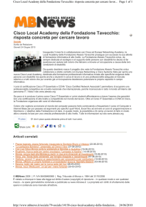 Cisco Local Academy della Fondazione Tavecchio: risposta