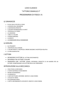 programma di fisica ia - Liceo Classico Vittorio Emanuele II