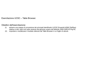 Esercitazione UCSC – Table Browser. Obiettivi dell`esercitazione: