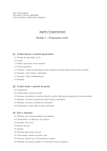Algebra Computazionale Modulo 1 : Programma svolto §1