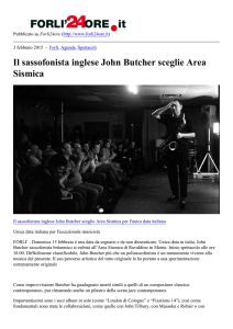 Il sassofonista inglese John Butcher sceglie Area