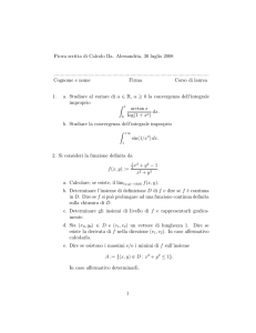 Prova scritta di Calcolo IIa. Alessandria, 30 luglio 2008