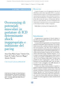 Oversensing di potenziali muscolari in portatore di ICD determinante