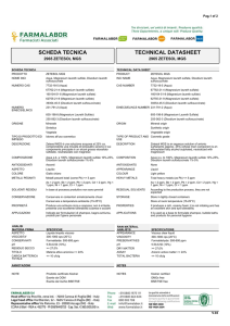 scheda tecnica technical datasheet