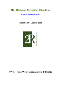 2R – Rivista di Recensioni Filosofiche Volume 10, Anno 2008 SWIF