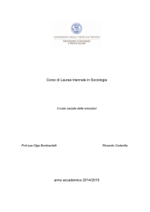 Corso di Laurea triennale in Sociologia anno accademico 2014/2015