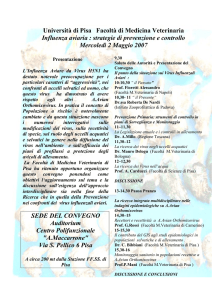 Università di Pisa Facoltà di Medicina Veterinaria Influenza aviaria