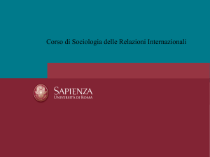 Corso di Sociologia delle Relazioni Internazionali