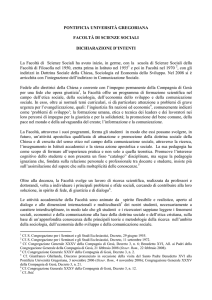 Pontificia Università Gregoriana - Dichiarazione d`intenti specifica