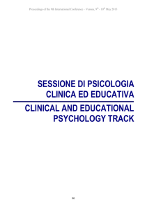 SESSIONE DI PSICOLOGIA CLINICA ED EDUCATIVA CLINICAL