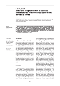 Caso clinico Aneurisma integro del seno di Valsalva non coronarico
