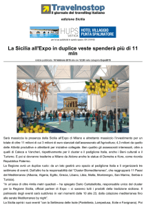 La Sicilia all`Expo in duplice veste spenderà più di 11