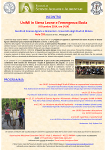 UniMI in Sierra Leone e l`emergenza Ebola