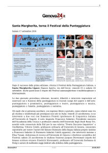Santa Margherita, torna il Festival della Punteggiatura