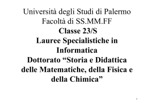 Università degli Studi di Palermo Facoltà di SS.MM.FF Classe 23/S