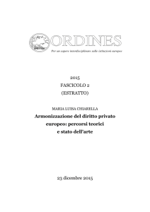 2015 FASCICOLO 2 (ESTRATTO) Armonizzazione del diritto privato