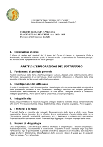Geologia Applicata - Prof. Castelli - Cfu 6