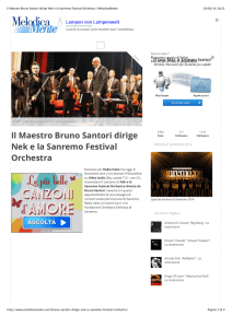 Il Maestro Bruno Santori dirige Nek e la Sanremo