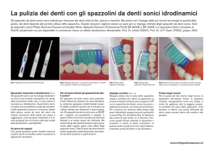 La pulizia dei denti con gli spazzolini da denti sonici idrodinamici