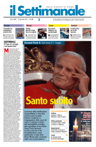 EdItorIALE Il Papa di Lazzago Giovanni Paolo II