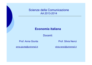 Economia italiana - Scienze della Comunicazione