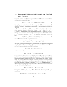 18 Equazioni Differenziali Lineari con Coeffici