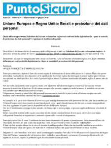 Unione Europea e Regno Unito: Brexit e protezione