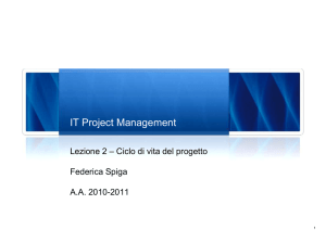 IT Project Management - Lezione 2 -Ciclo di vita del