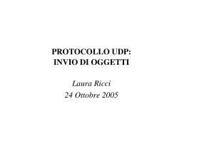 PROTOCOLLO UDP: INVIO DI OGGETTI Laura Ricci 24 Ottobre 2005