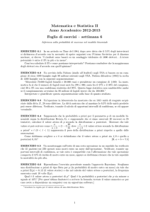 Matematica e Statistica II Anno Accademico 2012
