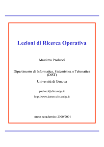 Lezioni di Ricerca Operativa - Università degli studi di Genova