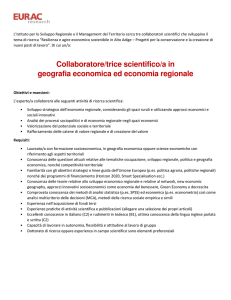 Collaboratore/trice scientifico/a in geografia economica ed