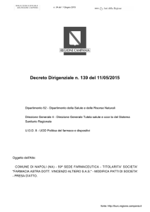 Decreto Dirigenziale n. 139 del 11/05/2015 - Burc