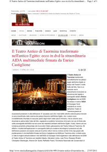 Il Teatro Antico di Taormina trasformato nell`antico Egitto: ecco in