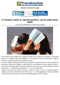 In Trentino nasce lo `spread turistico`, più fa caldo