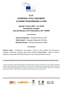 E.E.E. ECONOMIA, ETICA, EQUILIBRIO: LE DONNE