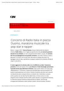 Concerto di Radio Italia in piazza Duomo, maratona musicale tra
