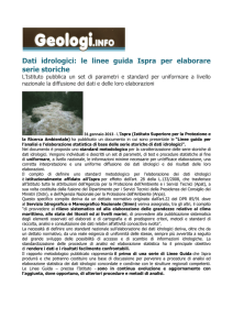Dati idrologici: le linee guida Ispra per elaborare serie storiche