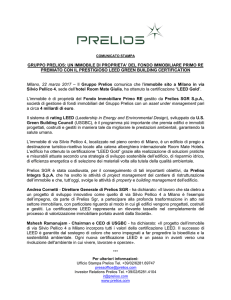 CS Prelios - Certificazione LEED immobile via Pellico