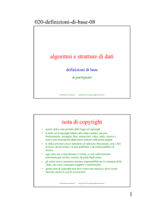 algoritmi e strutture di dati nota di copyright
