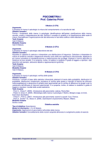 PSICOMETRIA I Prof. Caterina Primi - UniFI