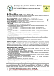 Botanica - Università degli Studi della Basilicata