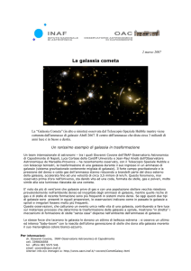 La galassia cometa - Osservatorio Astronomico di Capodimonte