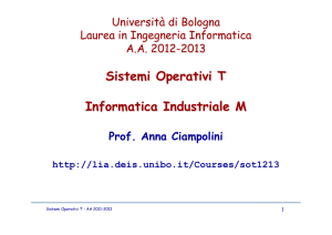 Sistemi Operativi T Informatica Industriale M - LIA