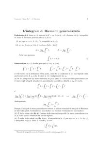 L`integrale di Riemann generalizzato