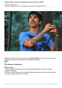 Anthony Kiedis: ricoverato in ospedale poco prima dello show a KROQ